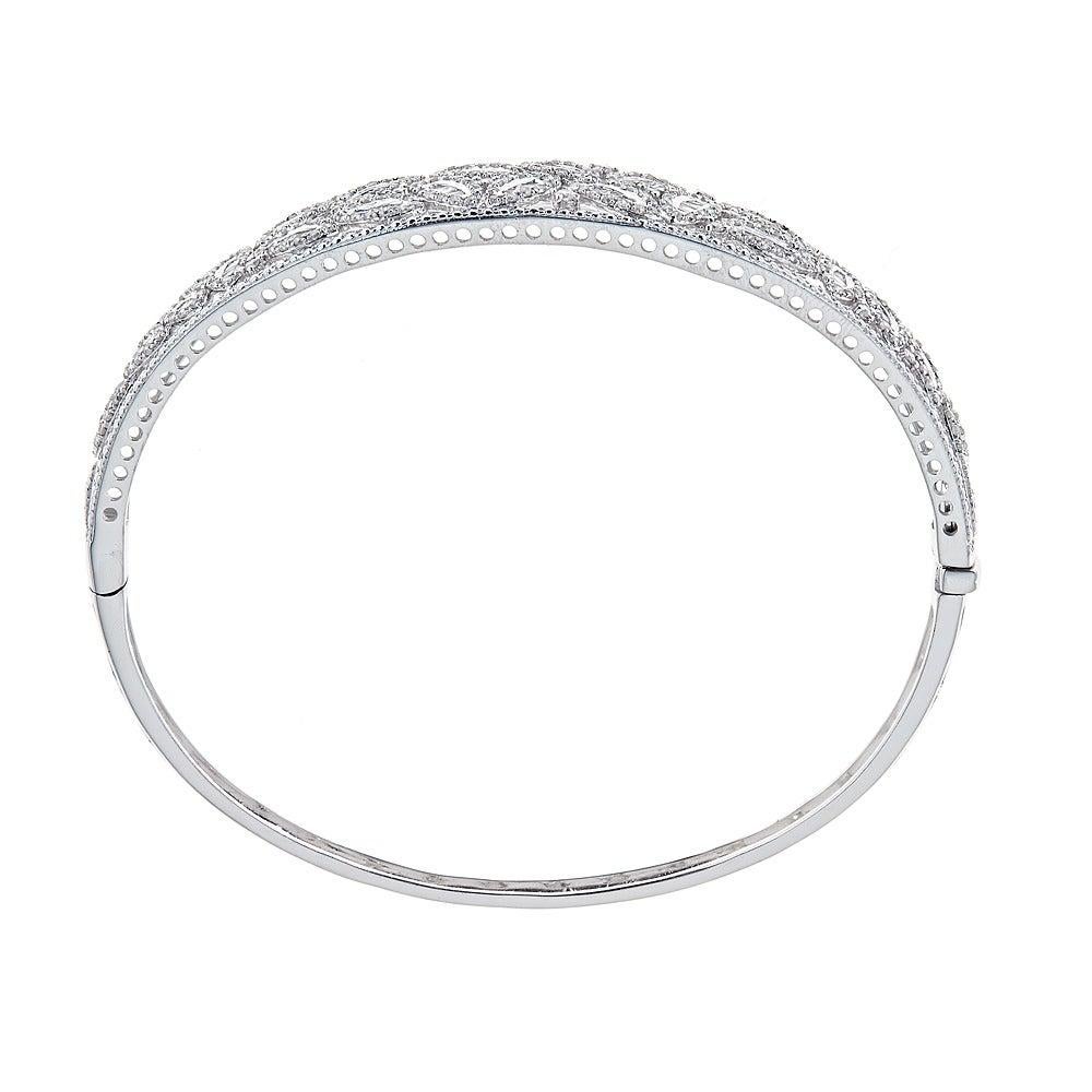 Contemporary 1.55 CTW Round Cut Diamond Accent Bracelet in 14 Karat White Gold