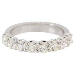 1.55 Carat Diamond Halfway Wedding Band 18 Karat in Stock