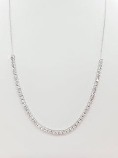 BLACK FRIDAY SALE, 1.55 Carat Diamond Mini Tennis Necklace 14K White Gold 18''
