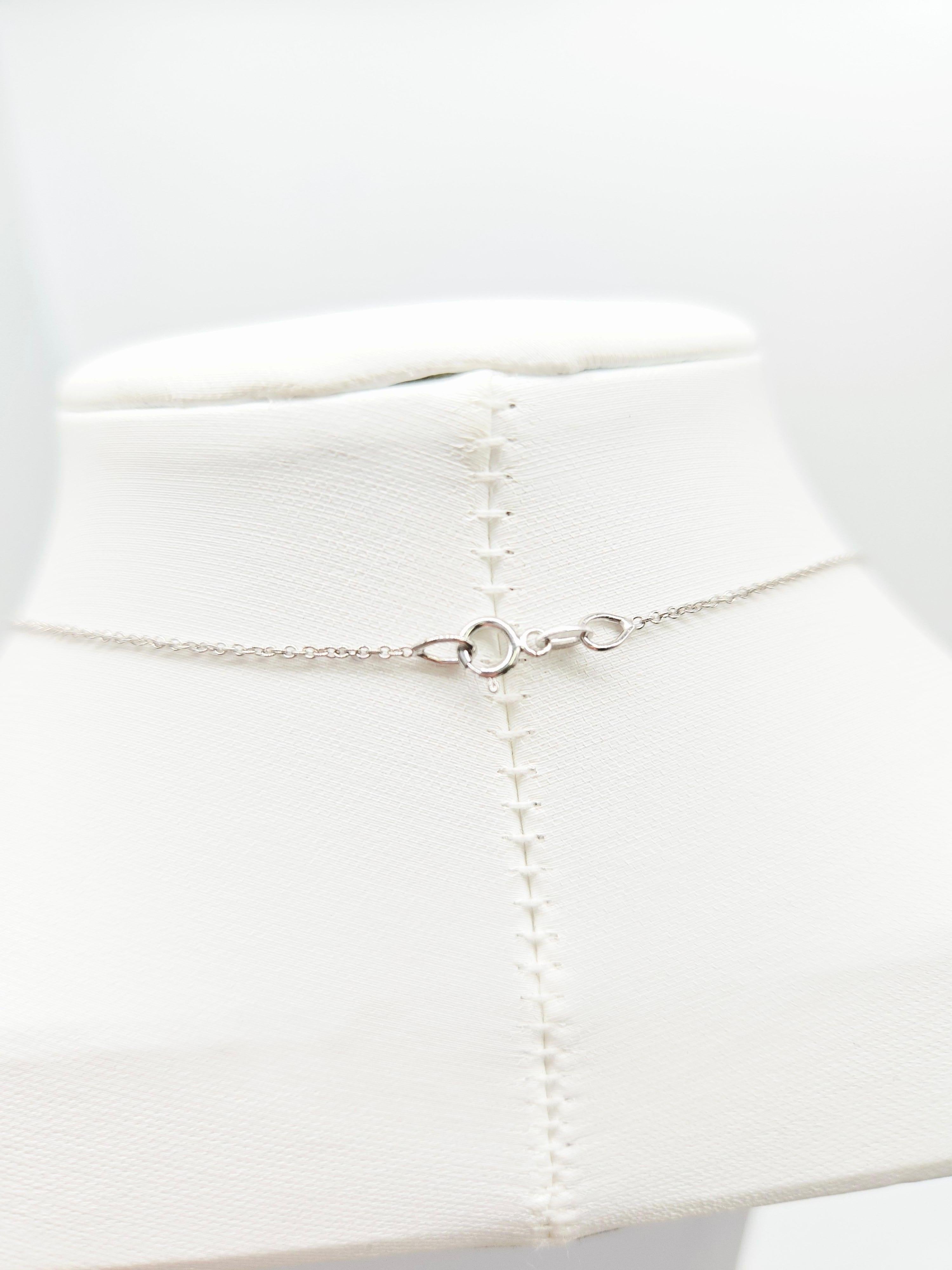 Taille ronde 1.55 Carat Diamond Mini Tennis Necklace 14 Karat White Gold 18'' (Collier de tennis mini diamant) en vente
