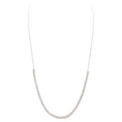 1.55 Carat Diamond Mini Tennis Necklace 14 Karat White Gold 18'' (Collier de tennis mini diamant)