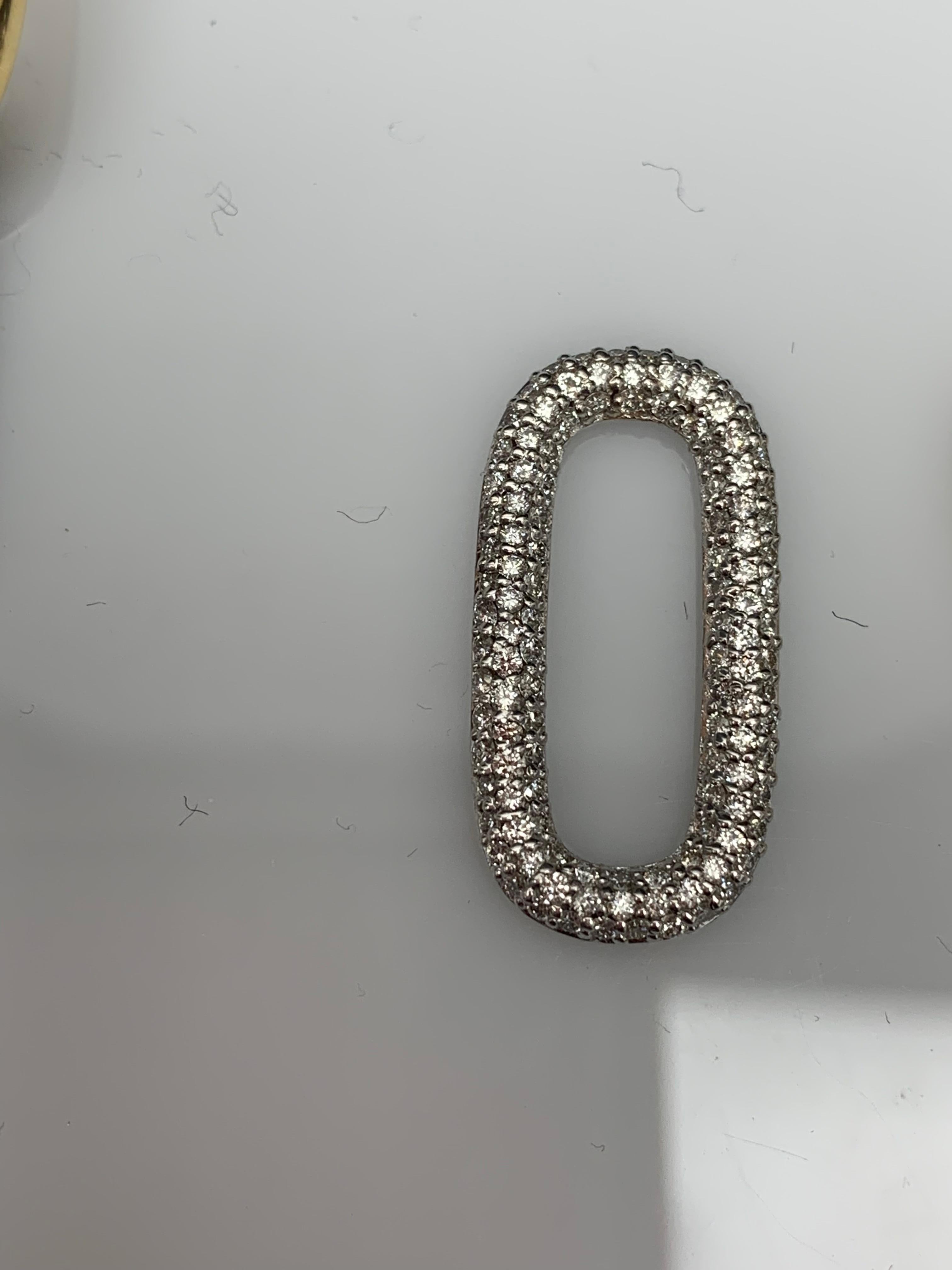 1.55 Carat Diamond Paper Clip Earrings in 14K Mix Gold For Sale 4