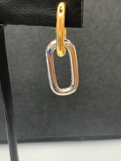 1.55 Carat Diamond Paper Clip Earrings in 14K Mix Gold