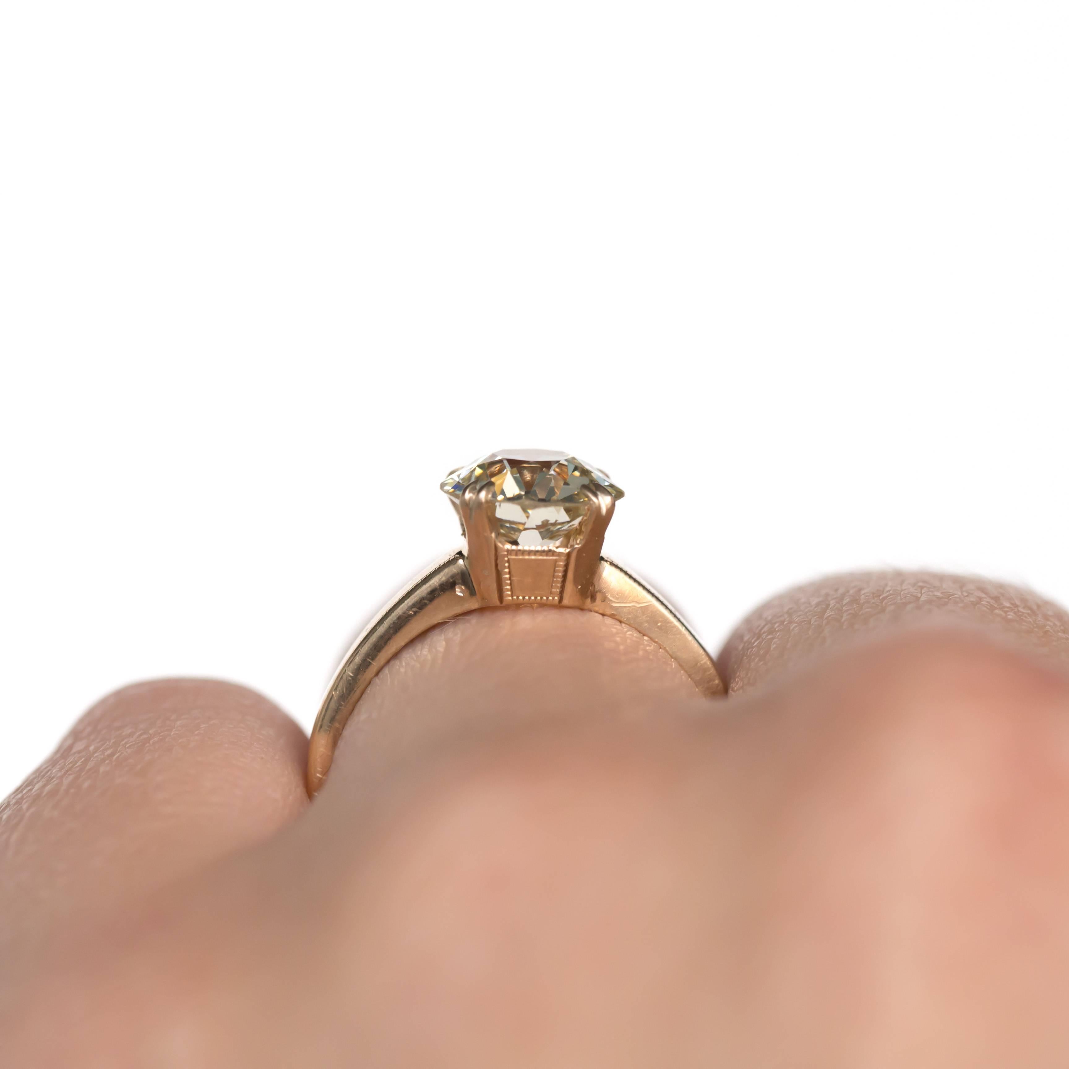 1.55 Carat Diamond Yellow Gold Engagement Ring 2