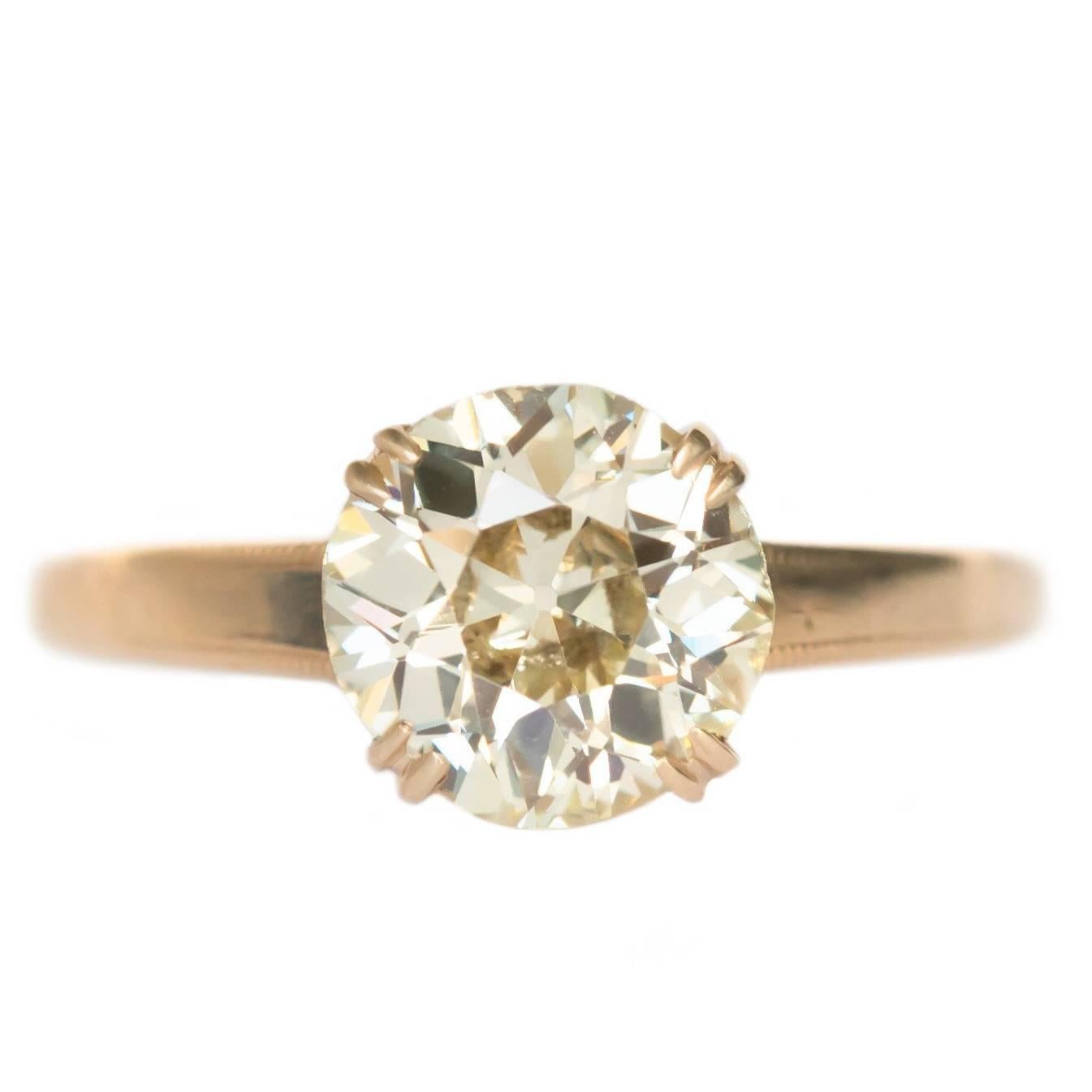 1.55 Carat Diamond Yellow Gold Engagement Ring