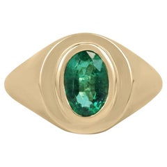 1.55 Carat Emerald Statement 18K White Gold Refined Light