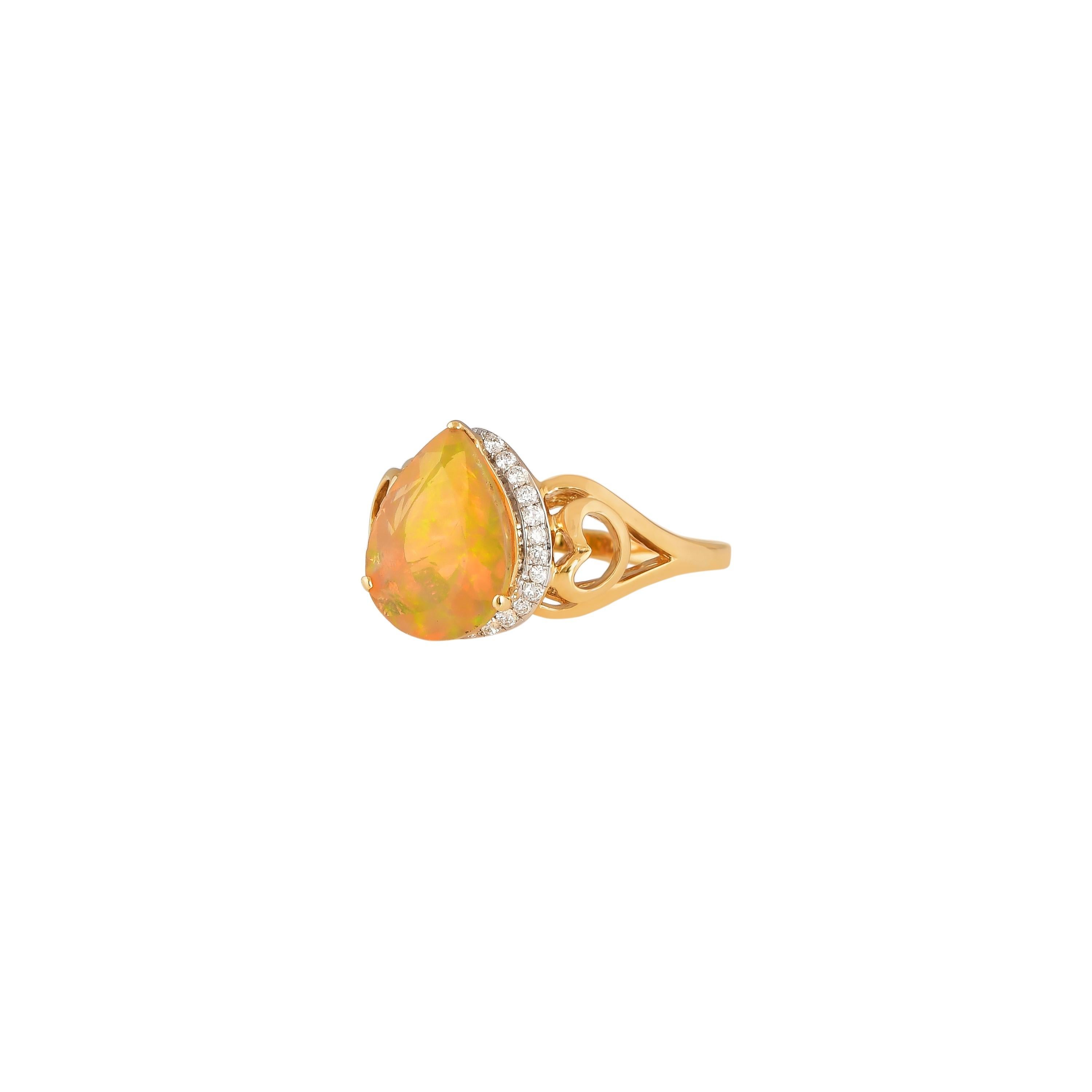 Sunita Nahata Äthiopischer Opal, 1.55 Karat. Fancy Ring aus 18KYG mit Diamant. (Zeitgenössisch) im Angebot