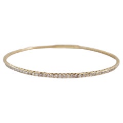 1.55 Carat Flexible Bangle Yellow Gold 14 Karat Bracelet