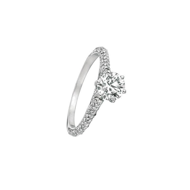 For Sale:  1.55 Carat Natural Diamond Engagement Ring G SI 14 Karat White Gold 2