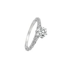1.55 Carat Natural Diamond Engagement Ring G SI 14 Karat White Gold