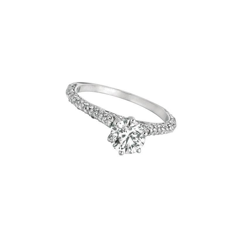 For Sale:  1.55 Carat Natural Diamond Engagement Ring G SI 14 Karat White Gold 3