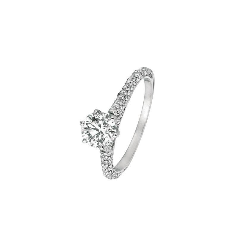 For Sale:  1.55 Carat Natural Diamond Engagement Ring G SI 14 Karat White Gold 4