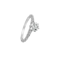 1,55 Karat natürlicher Diamant Verlobungsring G SI 14 Karat Weißgold