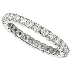 1,55 Karat natürlicher Diamant Eternity-Ring Band G SI 14K Weißgold