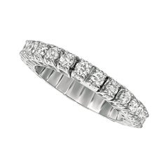 Anneau d'éternité extensible en or blanc 14 carats avec diamants naturels de 1,55 carat G SI