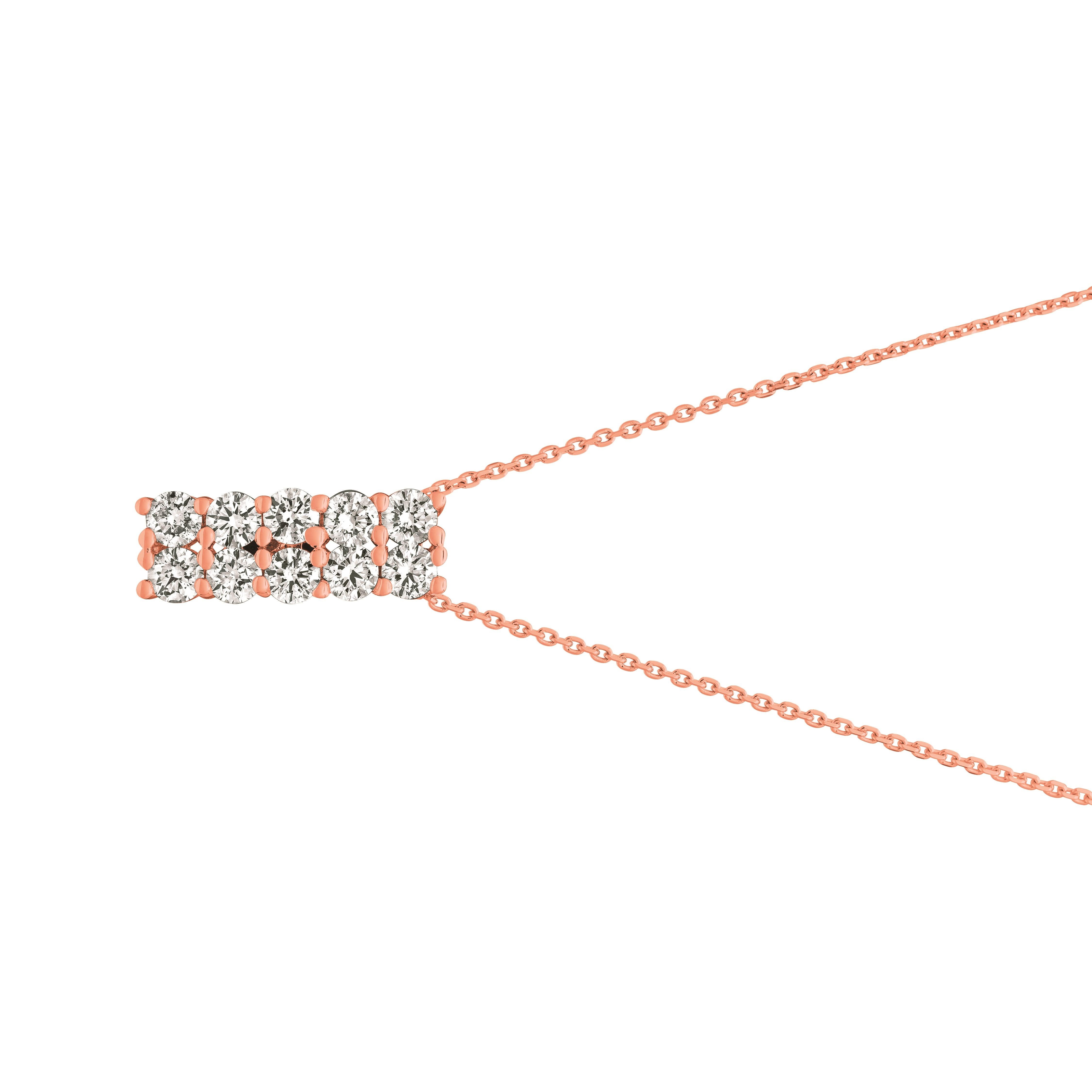 1.55 Carat Natural Diamond 2 Rows Necklace 14K Rose Gold G SI 18 inches chain

100% Natural Diamonds, Not Enhanced in any way Round Cut Diamond Necklace
1.55CT
G-H
SI
14K Rose Gold, Prong style , 3.7 grams
11/16 inch in height, 1/4 inch in width
10