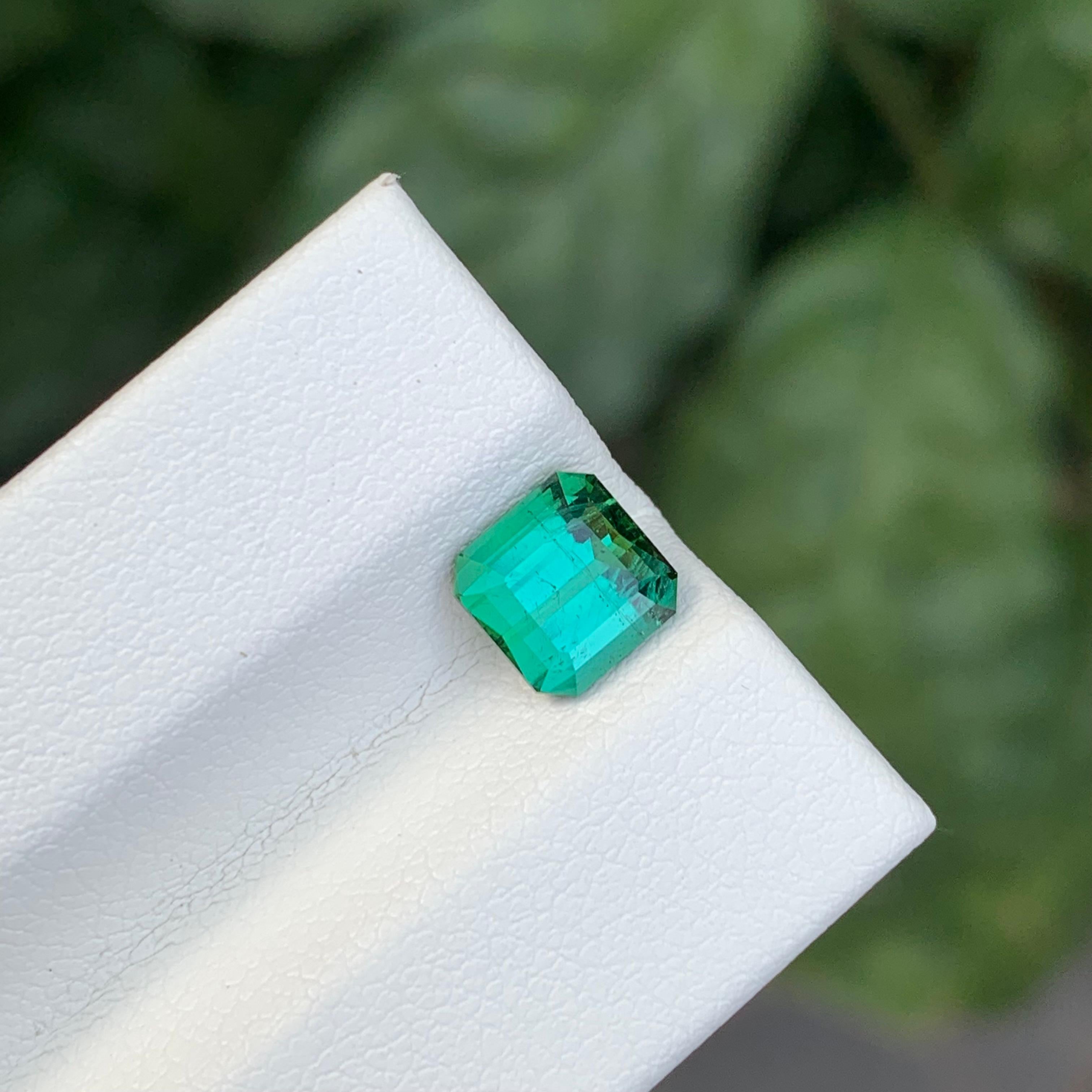 1,55 Karat Natürlicher Loser Blauer Grüner Turmalin Smaragd Form Edelstein (Arts and Crafts) im Angebot
