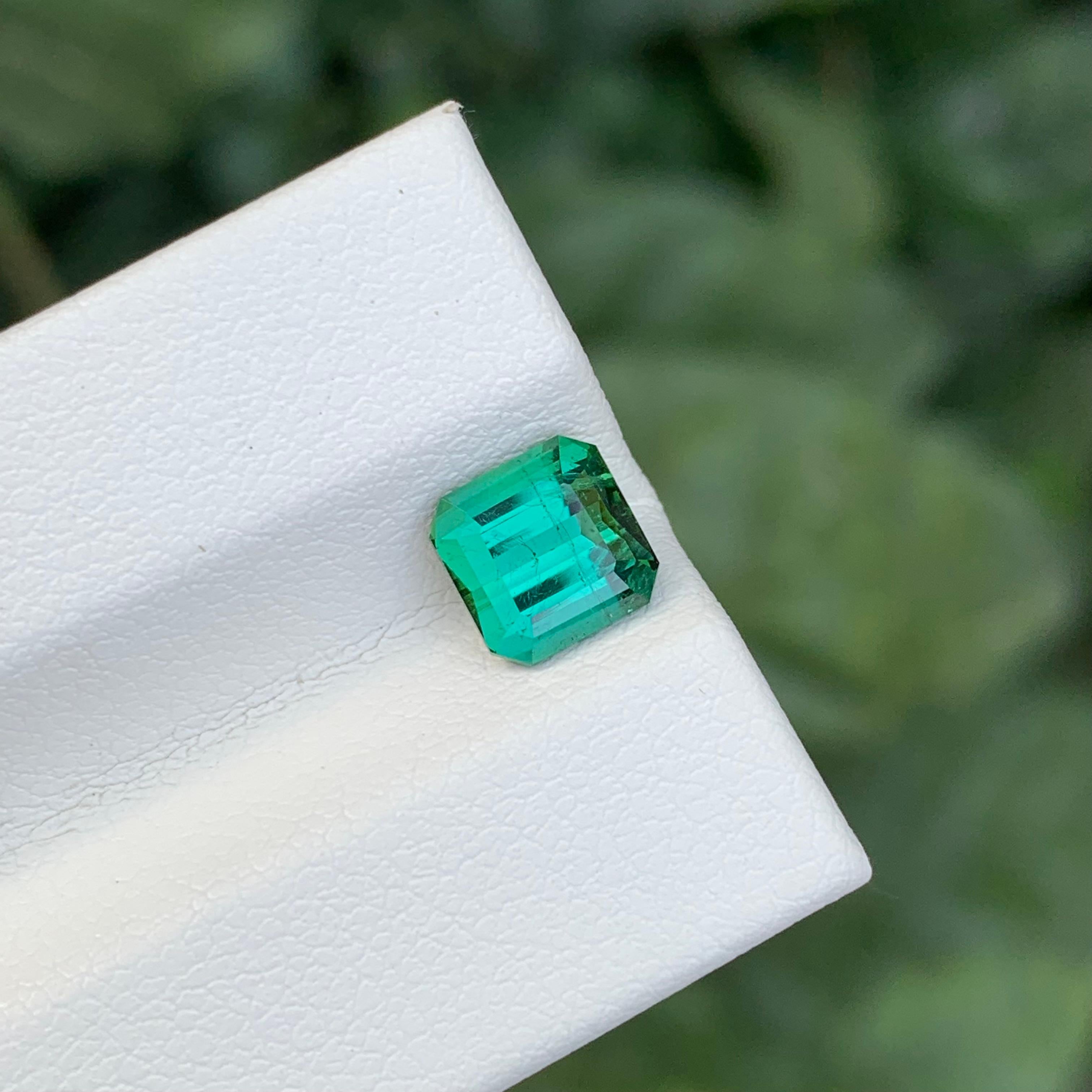 1,55 Karat Natürlicher Loser Blauer Grüner Turmalin Smaragd Form Edelstein im Zustand „Neu“ im Angebot in Peshawar, PK