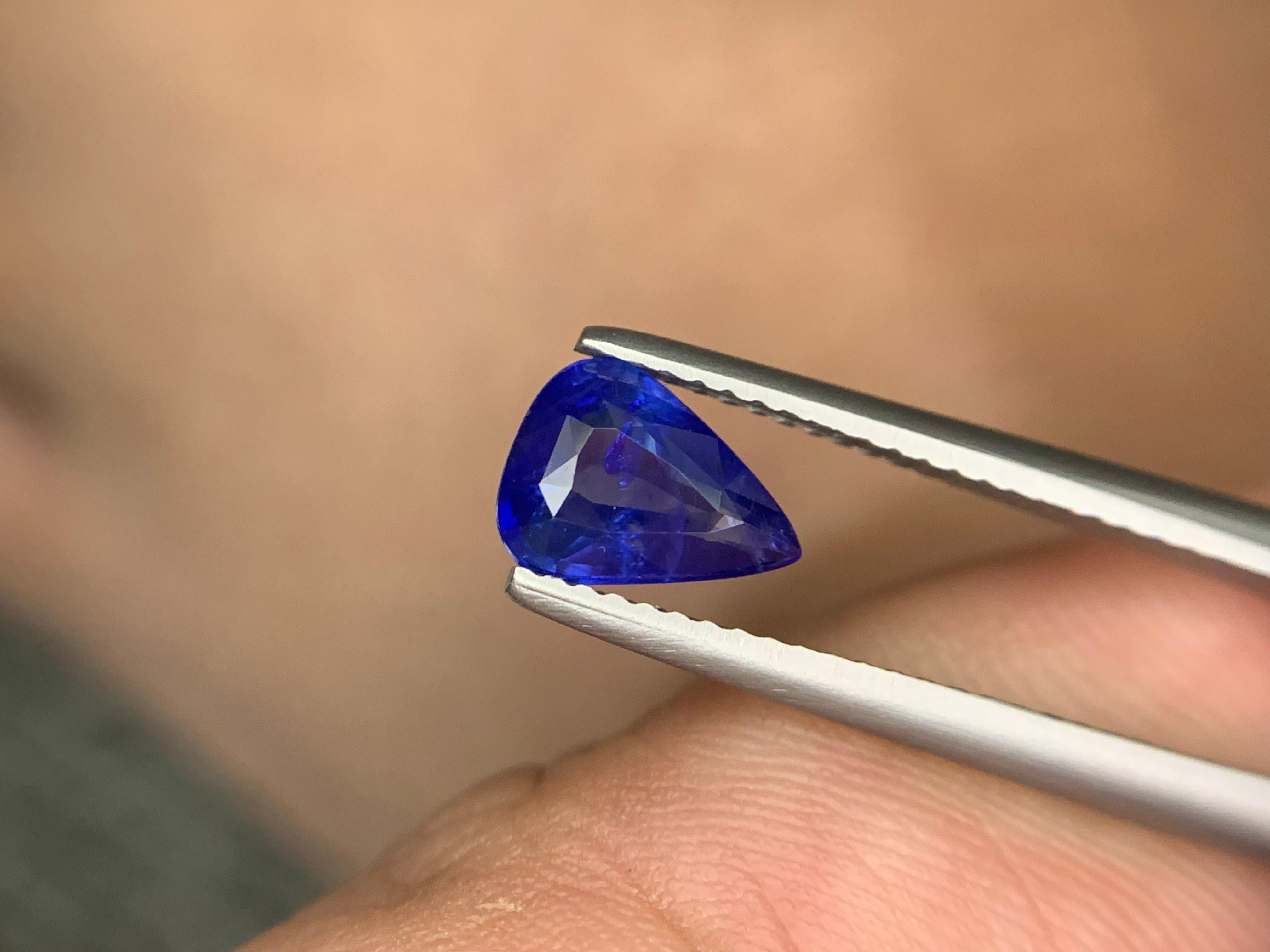 1.55 Karat natürlicher loser blauer Saphir Birnenform Edelstein im Angebot 4