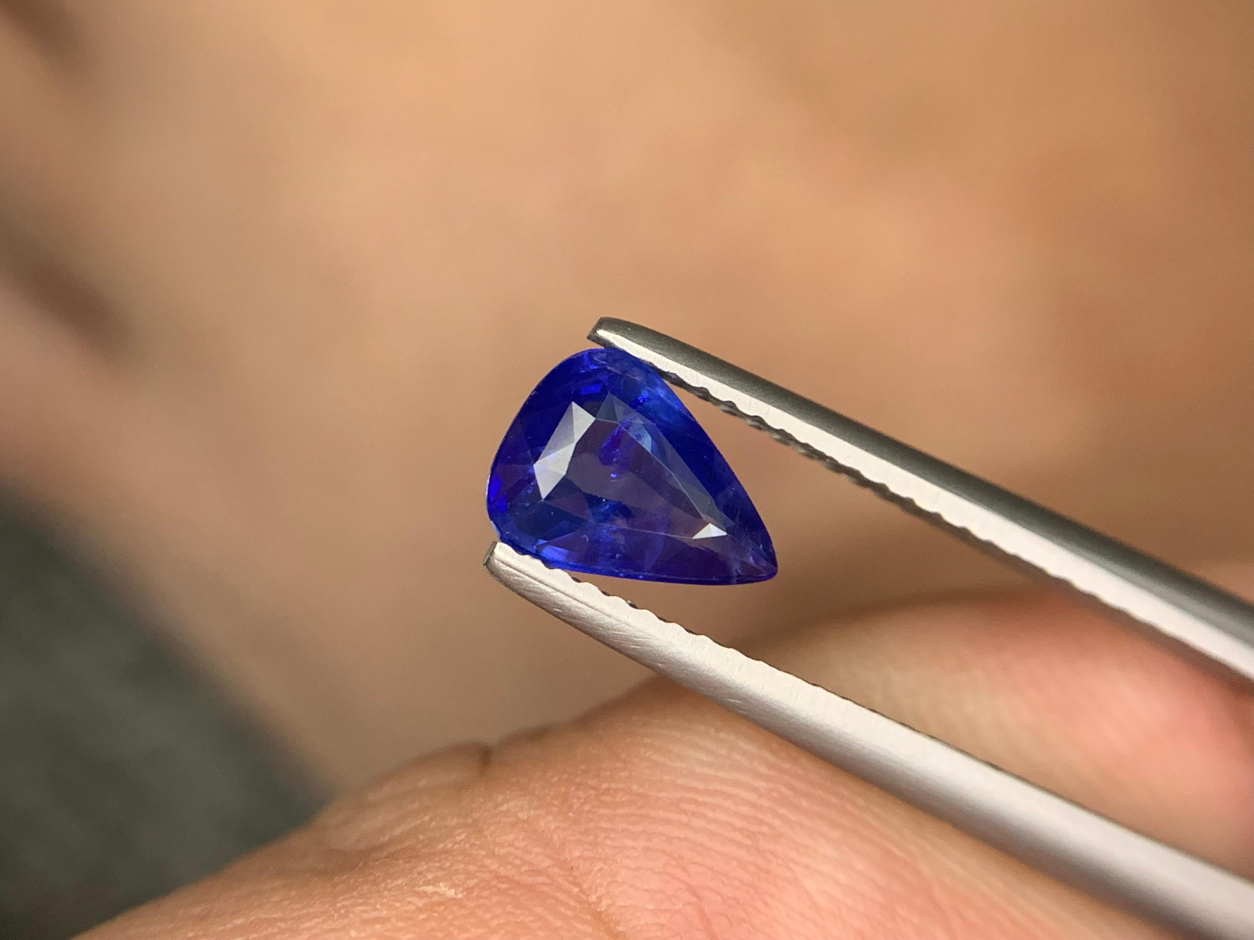 1.55 Karat natürlicher loser blauer Saphir Birnenform Edelstein im Angebot 3