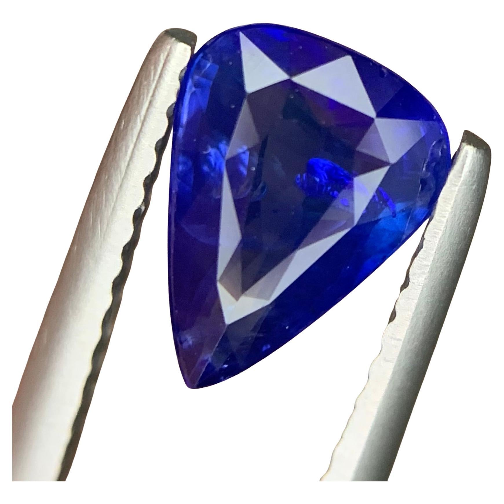 1.55 Karat natürlicher loser blauer Saphir Birnenform Edelstein im Angebot