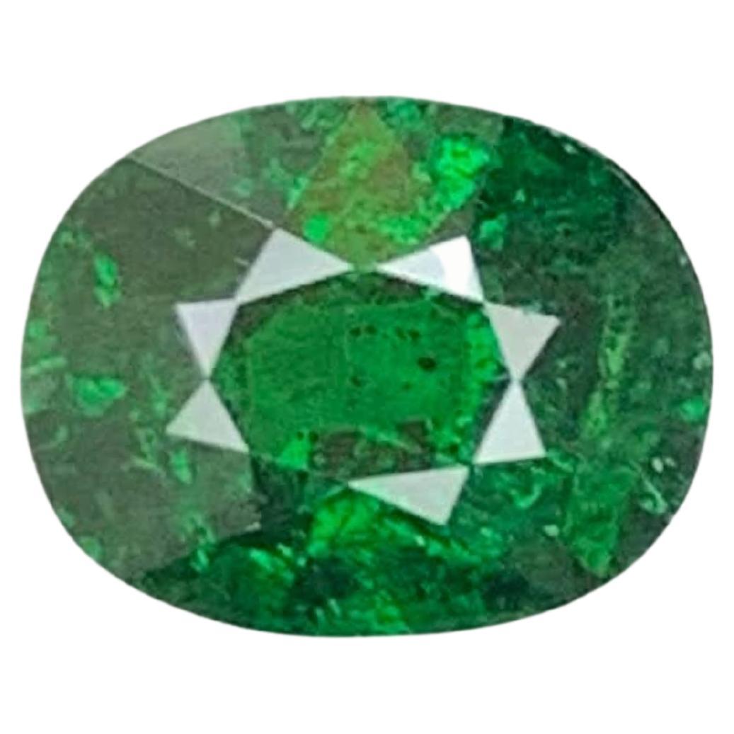 1.55 Carat Natural Loose Deep Green Tsavorite Garnet Oval Cut Tanzanian Gemstone