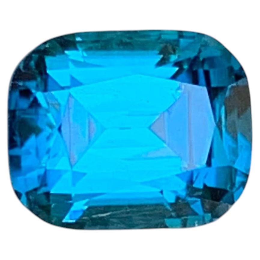 1.55 Carat Natural Loose Ink Blue Color Tourmaline Cushion Cut Afghan Gemstone