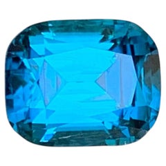 1.55 Carat Natural Loose Ink Blue Color Tourmaline Cushion Cut Afghan Gemstone