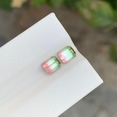 1.55 Carat Natural Loose Parti Tourmaline Pair Gemstone For Earrings
