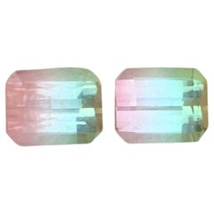 1.55 Carat Natural Loose Parti Tourmaline Pair Gemstone For Earrings