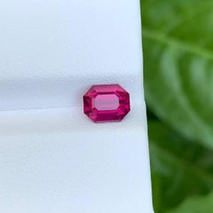 1.55 Carat Natural Loose Pinkish Red Garnet Stone Emerald Cut African Gemstone