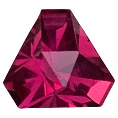 1.55 Carat Natural Loose Purplish Red Garnet Trillion Cut African Gemstone