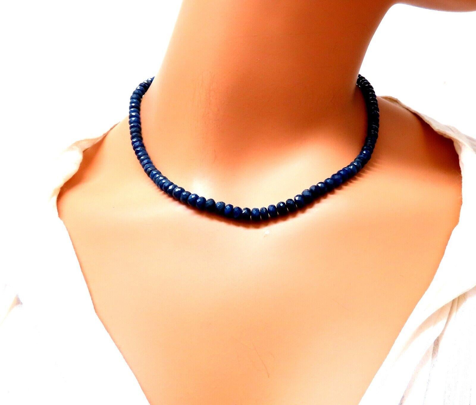 155 Carat Natural Sapphire Bead Necklace 14 Karat Clasp In New Condition For Sale In New York, NY