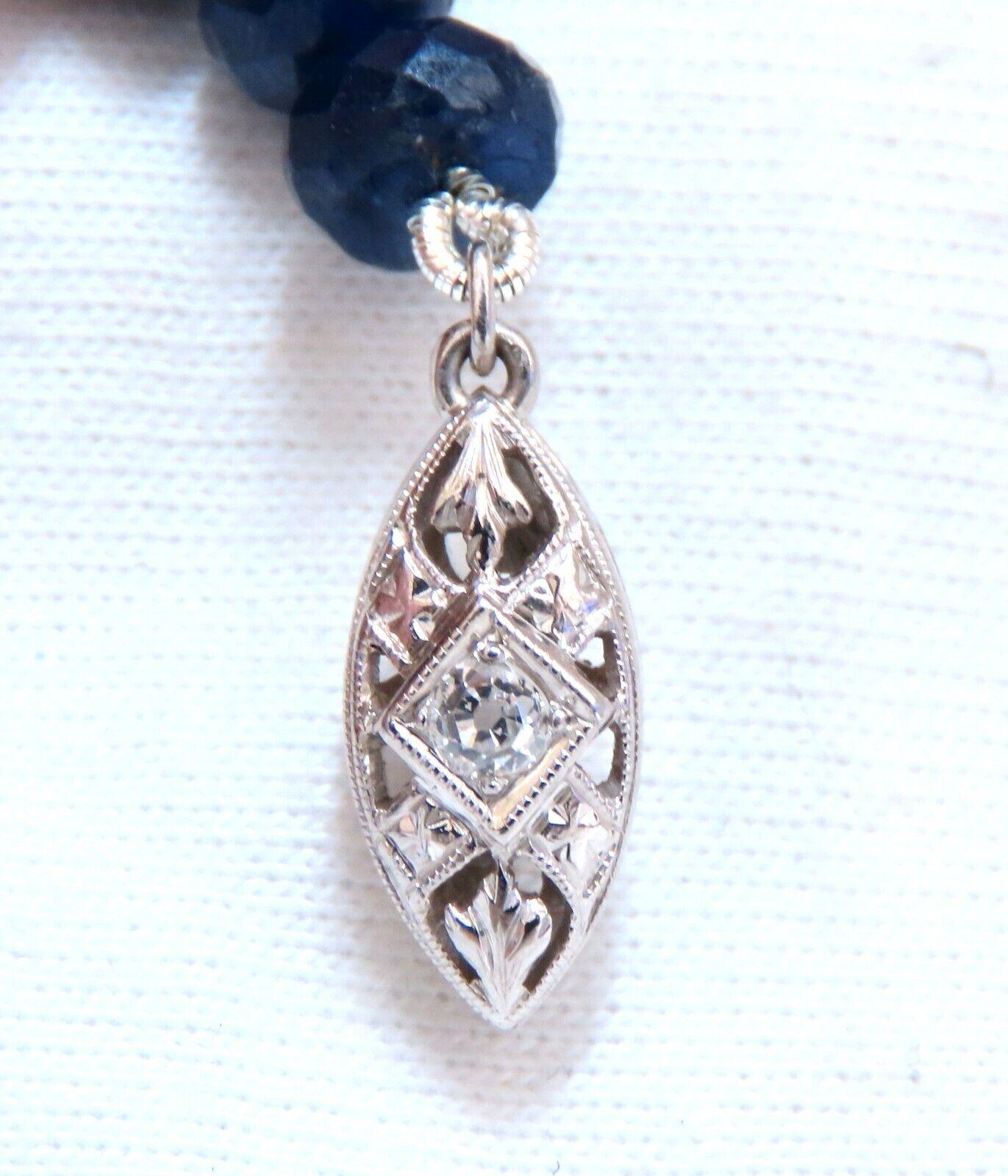 Women's or Men's 155 Carat Natural Sapphire Bead Necklace 14 Karat Clasp For Sale