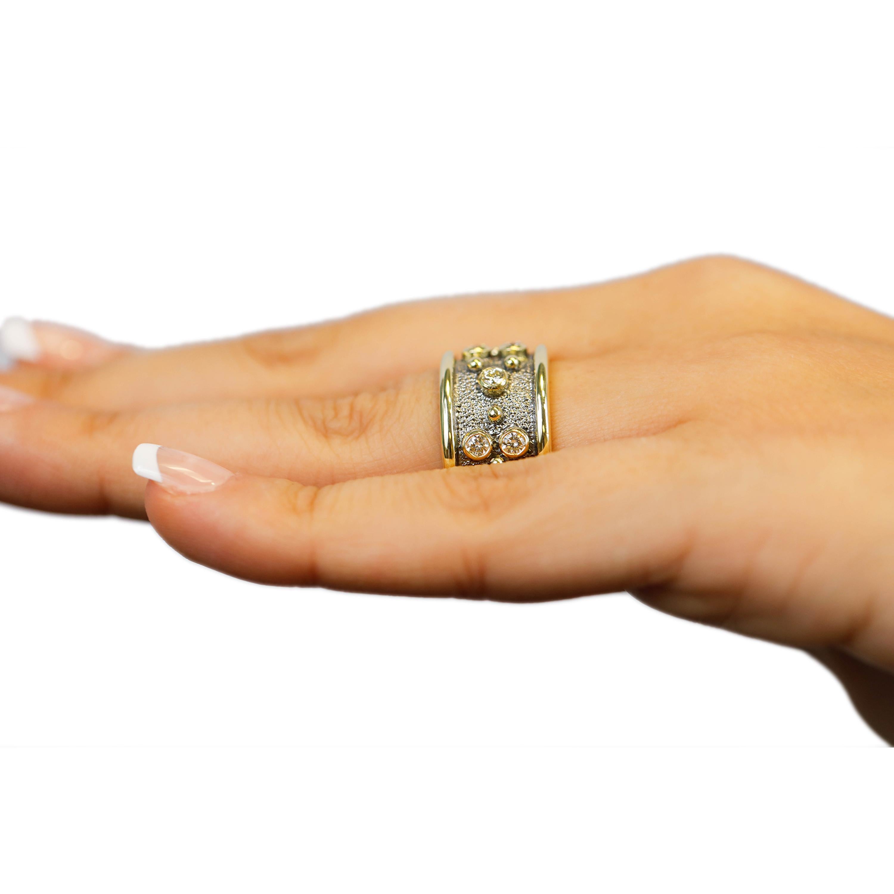 Bague à anneau en or 18 carats avec diamants ronds et ovales 1,55 carat, taille US 8 Pour femmes en vente