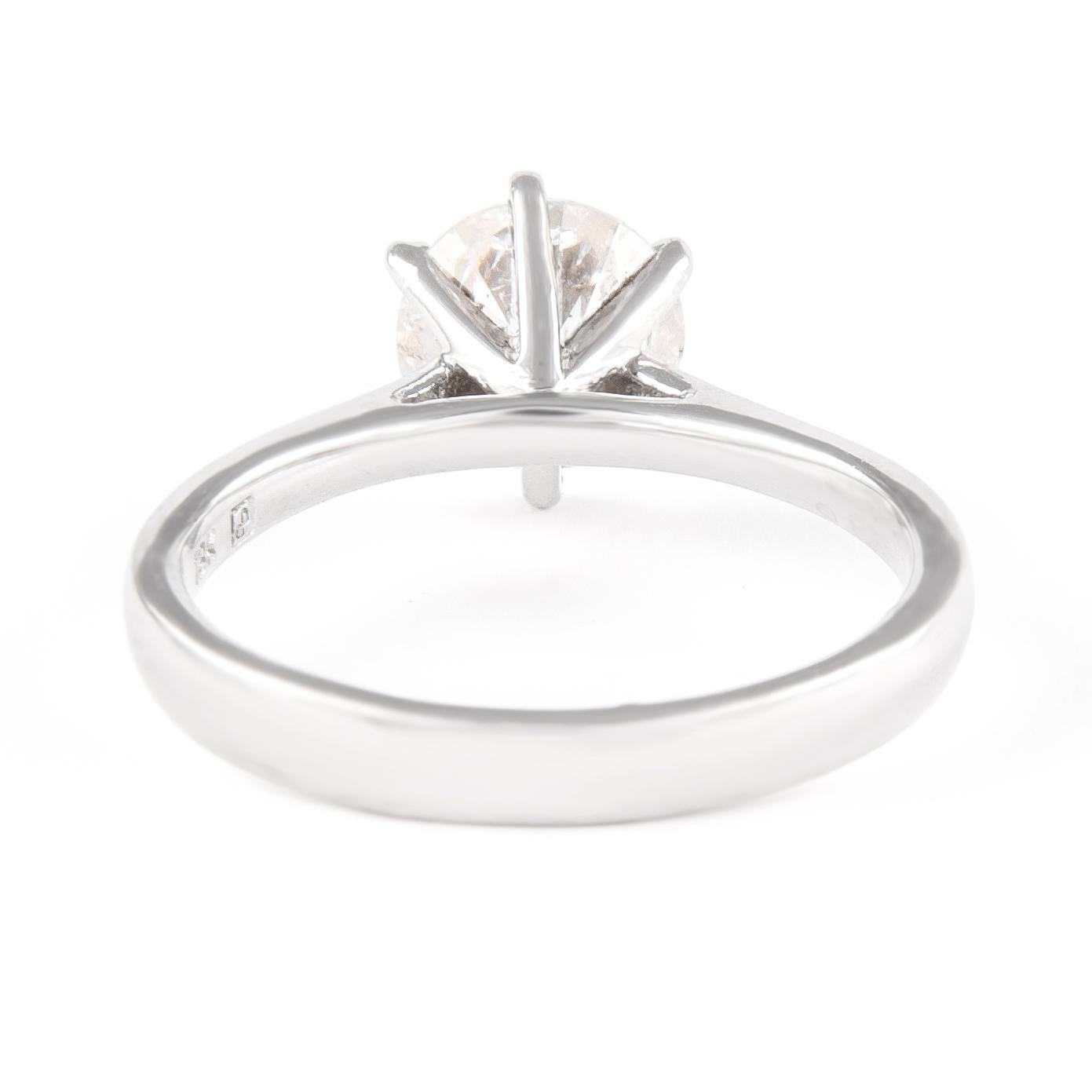 1.55 Carat Round Brilliante Diamond Engagement Ring 18 Karat White Gold Neuf - En vente à BEVERLY HILLS, CA