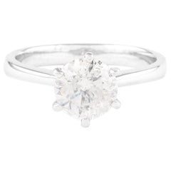 1.55 Carat Round Brilliante Diamond Engagement Ring 18 Karat White Gold