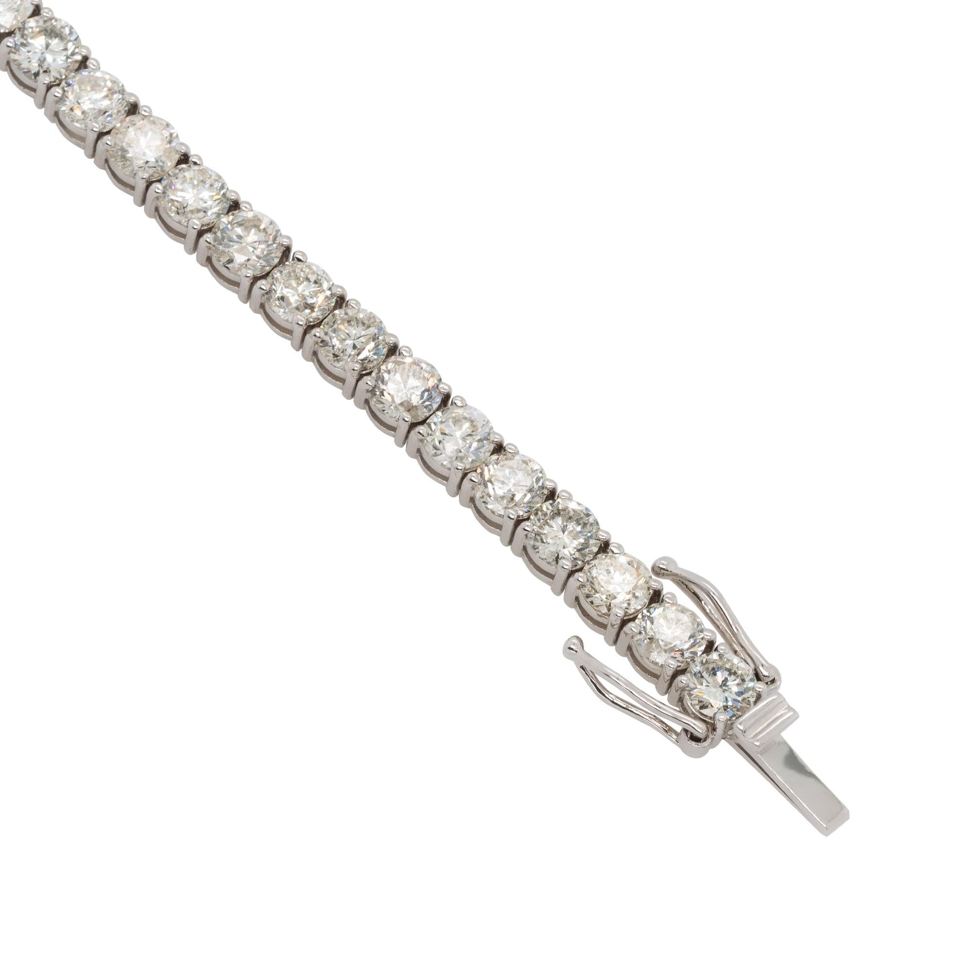 15.5 Carat Round Cut Diamond 7 in Tennis Bracelet 14 Karat in Stock en venta 4