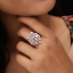 1,55 Karat SI Reinheit HI Farbe Diamant Designer-Ring 18 Karat Weißgold Schmuckschmuck