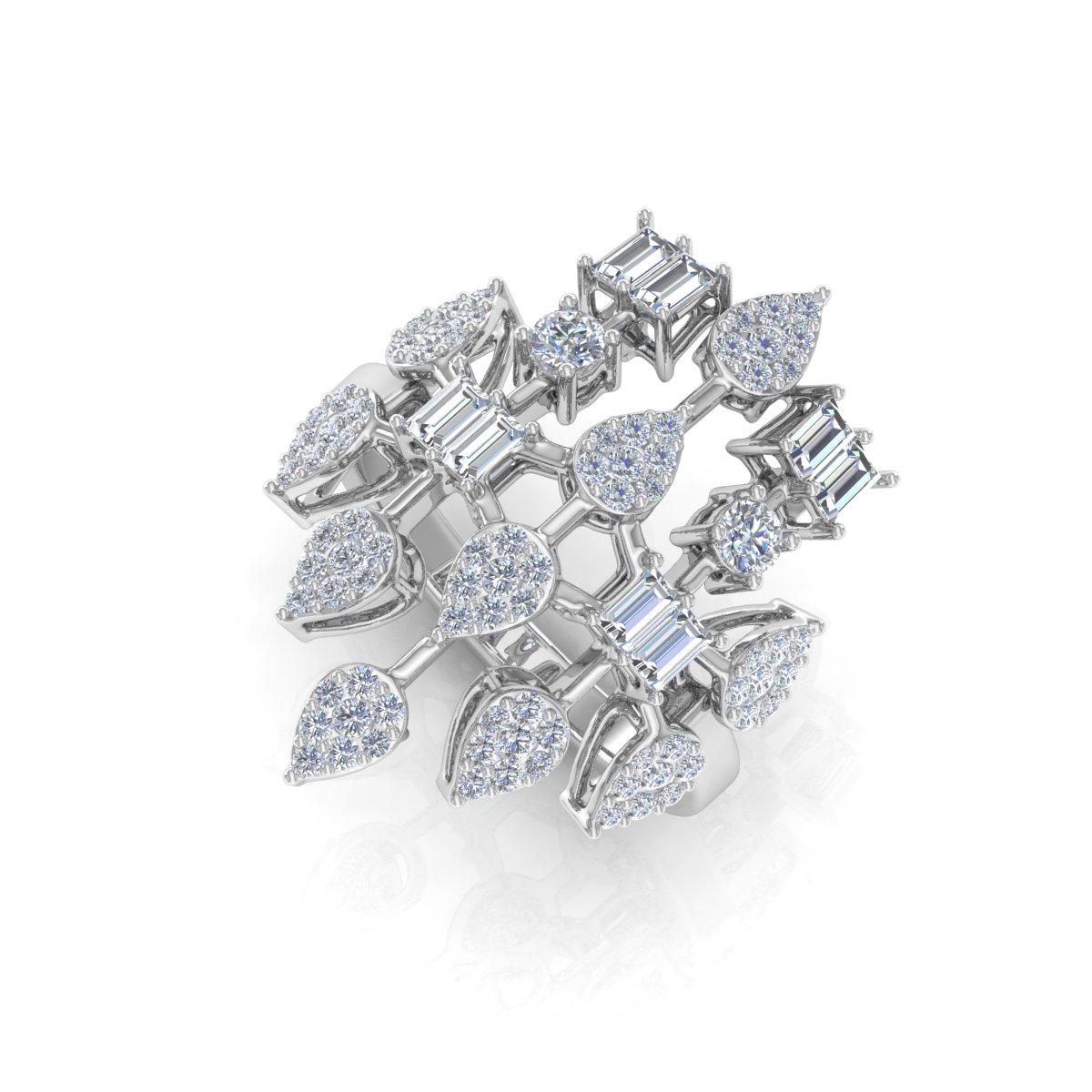 in vendita:  1,55 Carati SI Chiarezza HI Colore Diamante Disegnatore Anello Oro Bianco 18 Karati Gioielli 7