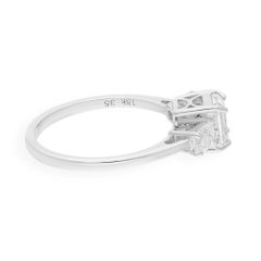 1.55 Carat SI/H Emerald Cut Diamond Diamond Ring 18 Karat White Gold Jewelry