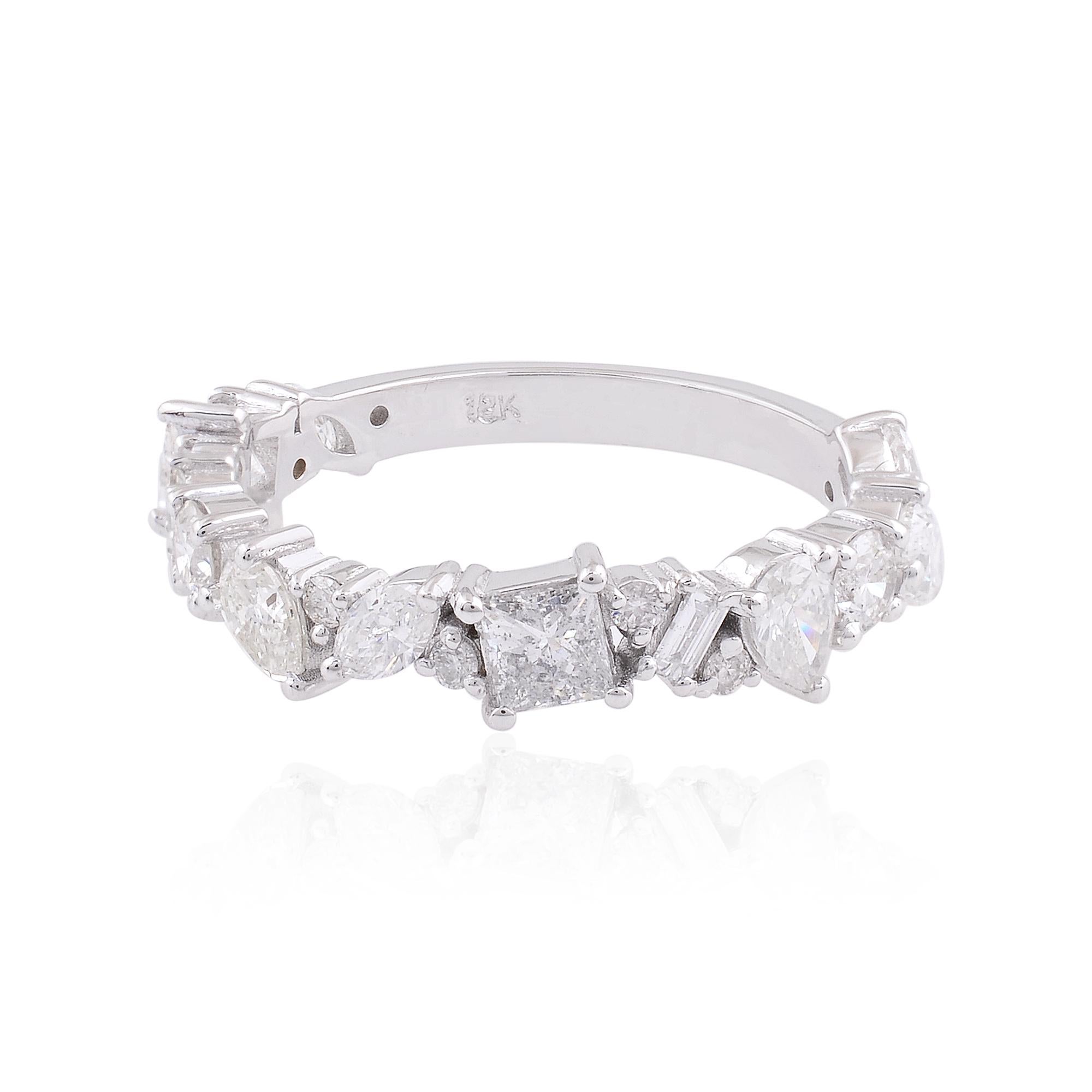 in vendita:  Anello a mezza eternità con diamante da 1,55 carati SI/HI in oro bianco 18k 6