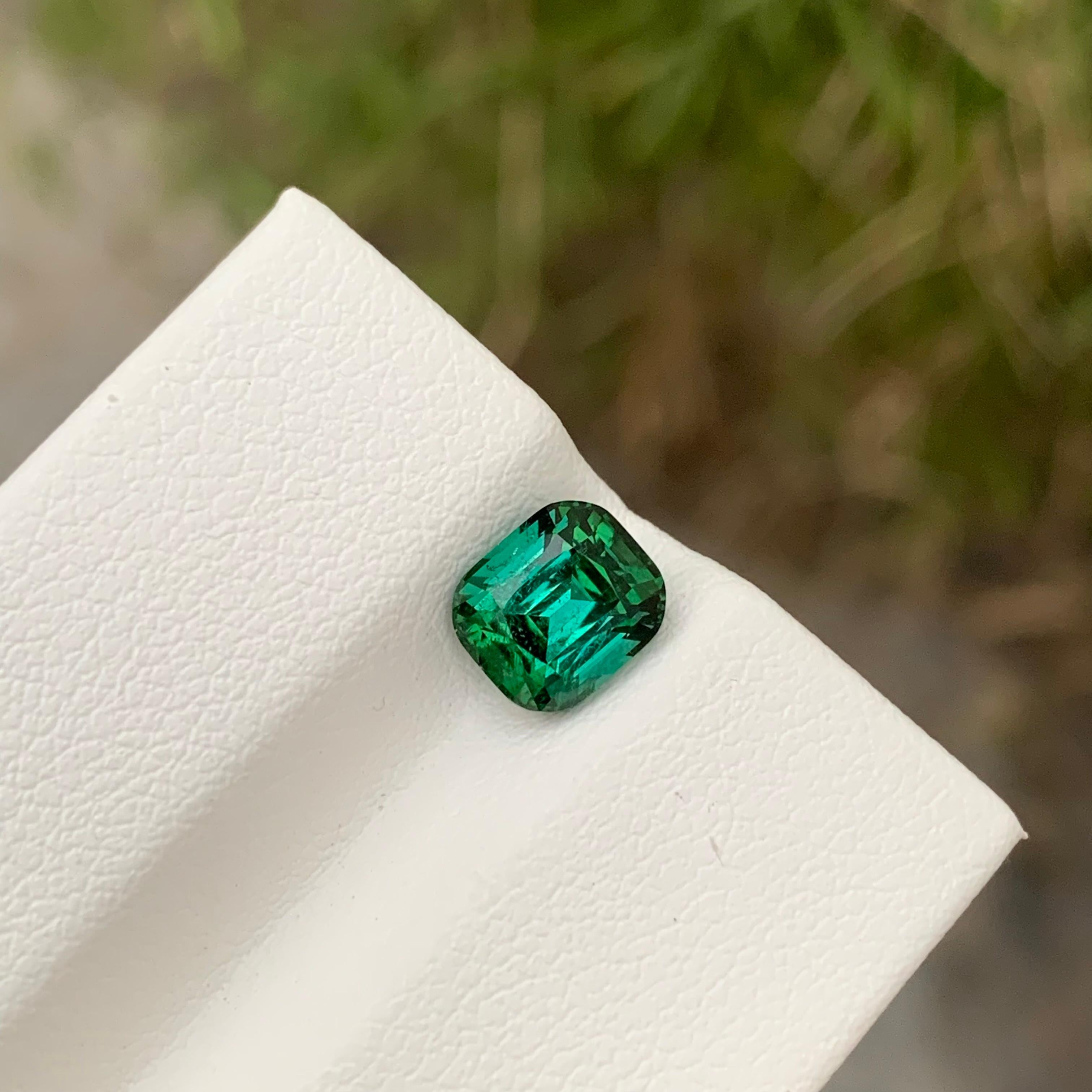 Cushion Cut 1.55 Carats Adorable Natural Loose Dark Lagoon Tourmaline Gem For Jewellery For Sale
