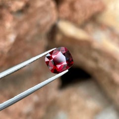 1.55 Carats Deep Red Burmese Loose Spinel Stone Cushion Cut Natural Gemstone