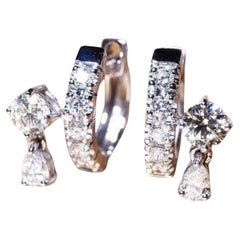 Boucles d'oreilles en or 18 carats de 1,55 carats de diamants