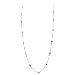 1.55 Carats Stations Diamond by the Yard Necklace 14 Karat White Gold