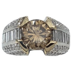 Anillo moderno de 1,55 quilates de diamante marrón fantasía
