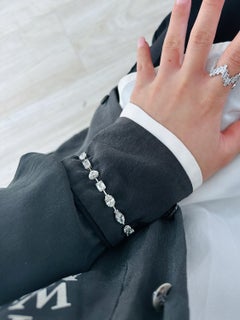 15,5 Karat Diamantarmband aus 18 Karat Weißgold mit Fancy-Schliff