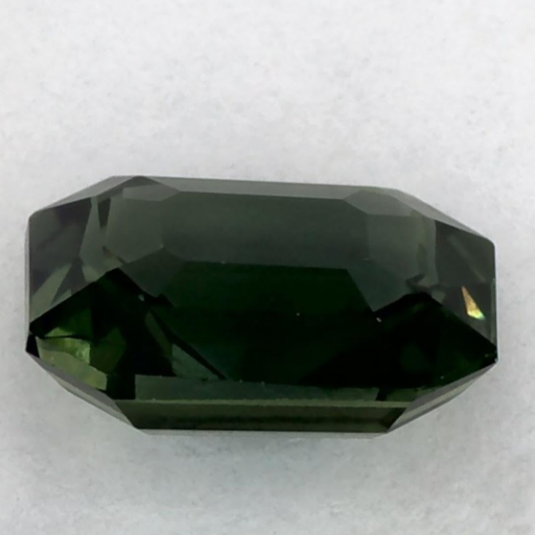 1.55 Ct Green Sapphire Octagon Cut Loose Gemstone en Nuevo estado para la venta en Fort Lee, NJ