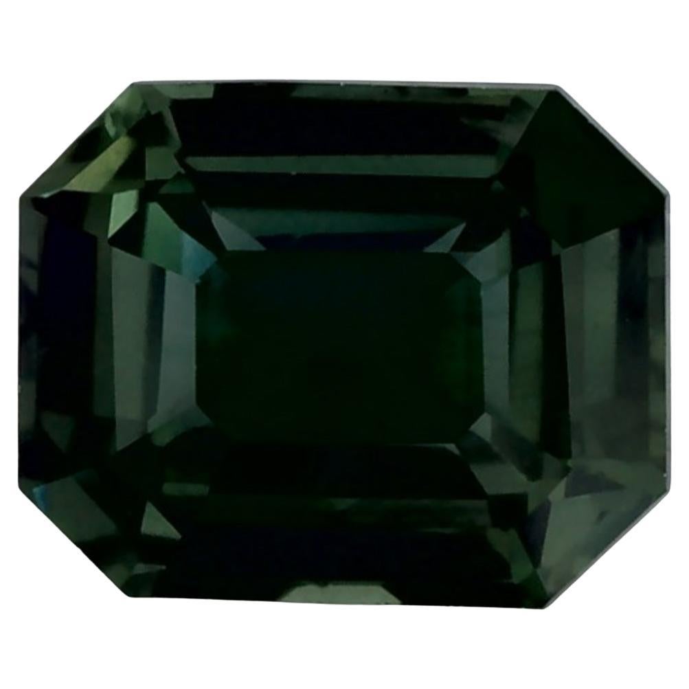 1.55 Ct Green Sapphire Octagon Cut Loose Gemstone en venta